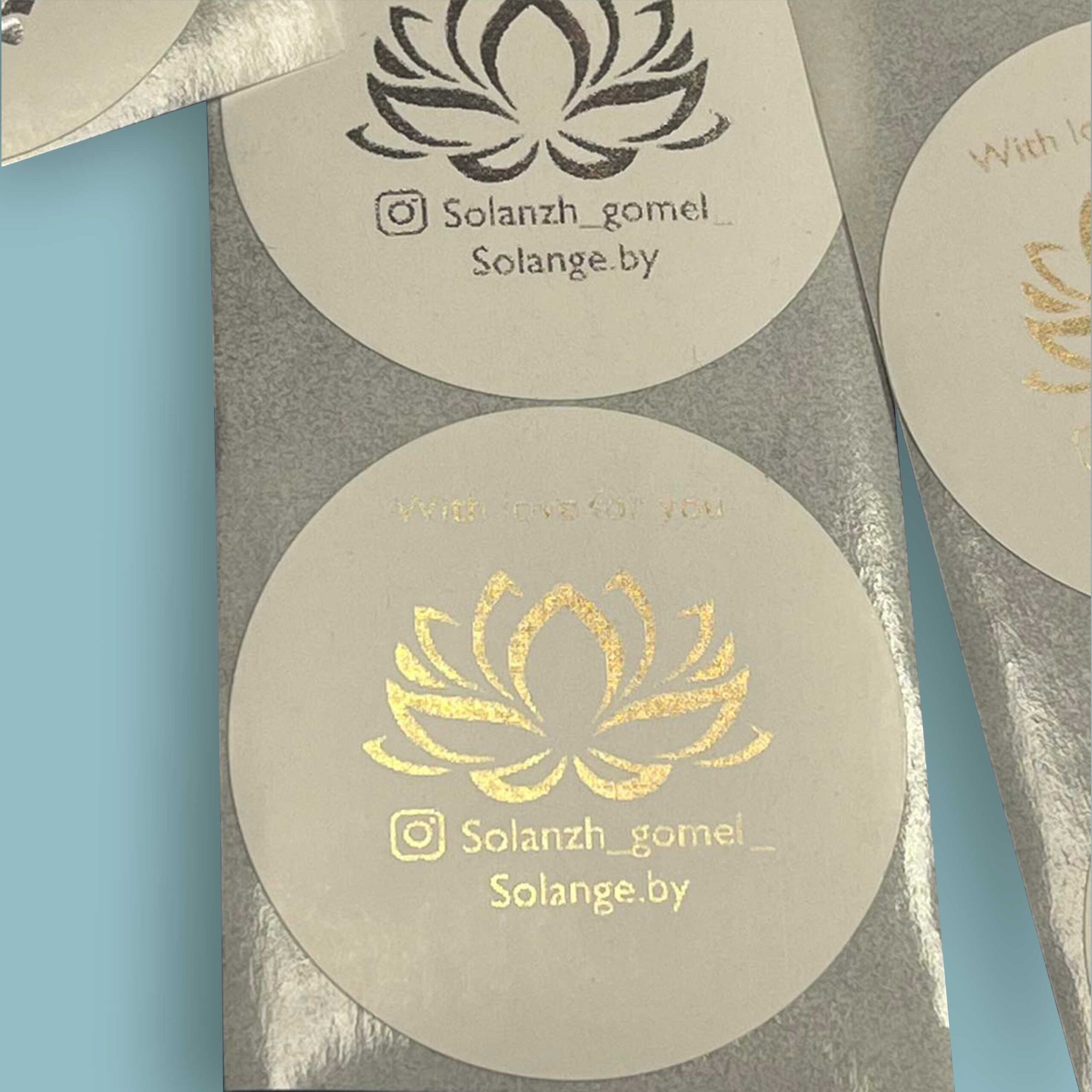 Стикеры с печатью золотом/серебром