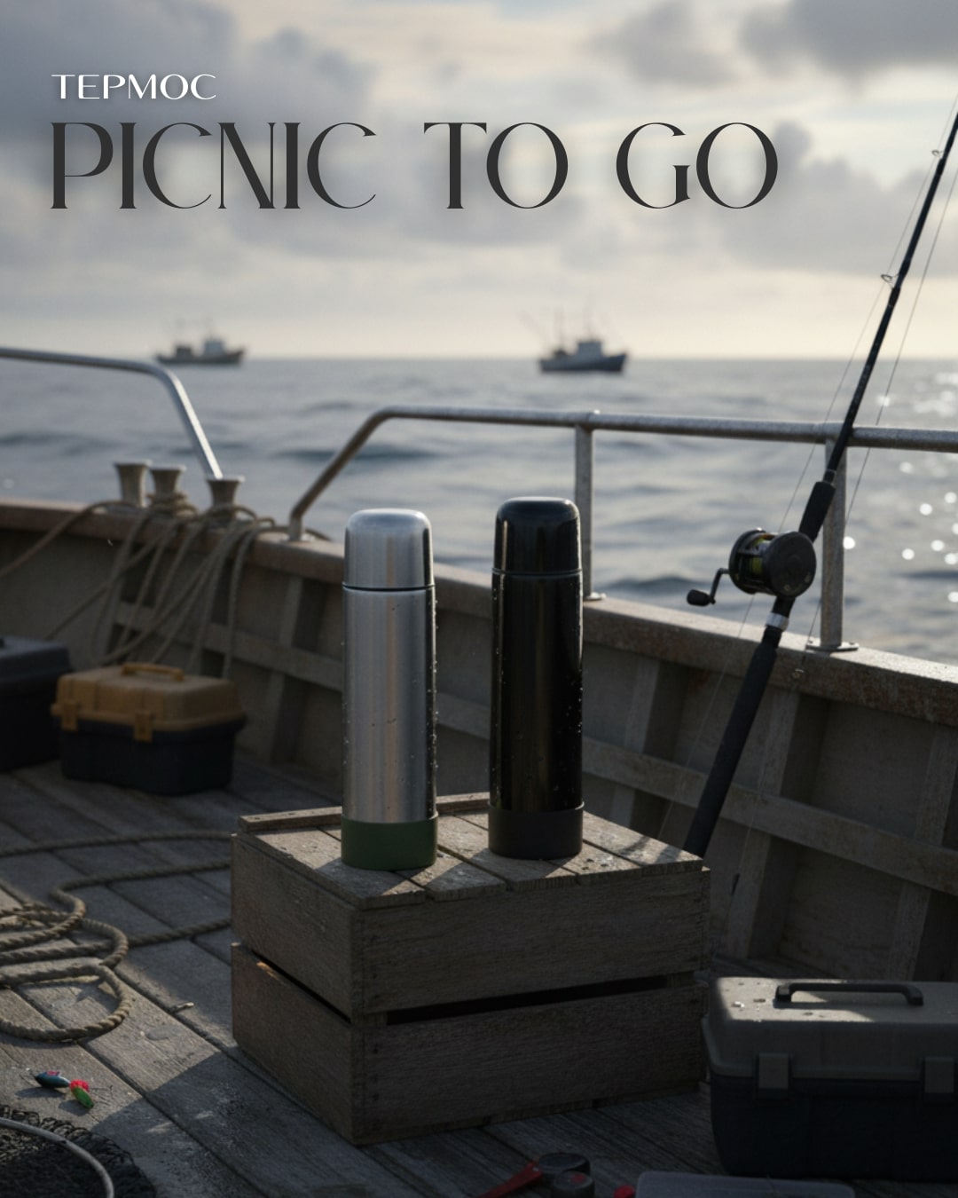 Термос Picnic Bright To Go, чёрный/хаки — изображение 2