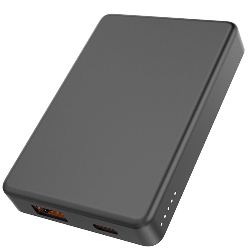 Магнитный внешний аккумулятор Magnetic с беспроводной зарядкой (5W), 5000 Mah, черный — изображение 3