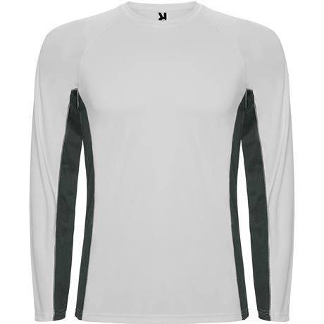 Спортивная футболка SHANGHAI L/S мужская, БЕЛЫЙ/ТЕМНЫЙ ГРАФИТ M