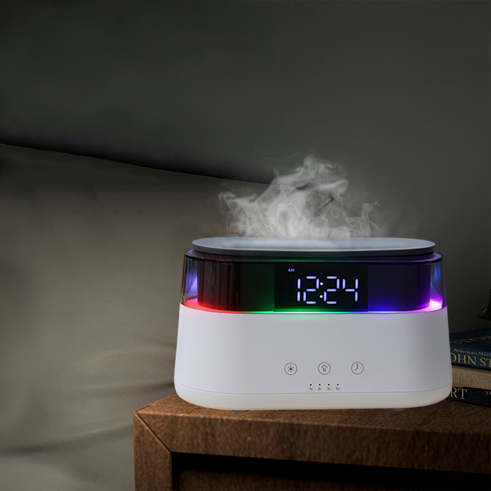 Светодиодный USB увлажнитель-ароматизатор Brava с часами с RGB подсветкой — изображение 8