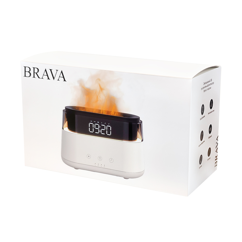 Светодиодный USB увлажнитель-ароматизатор Brava с часами с RGB подсветкой — изображение 9