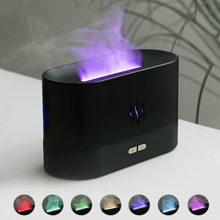 Светодиодный USB увлажнитель-ароматизатор Flame RGB, черный — изображение 2