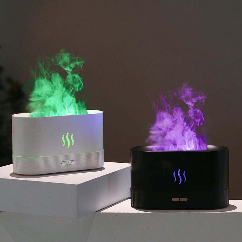 Светодиодный USB увлажнитель-ароматизатор Flame RGB, черный — изображение 3