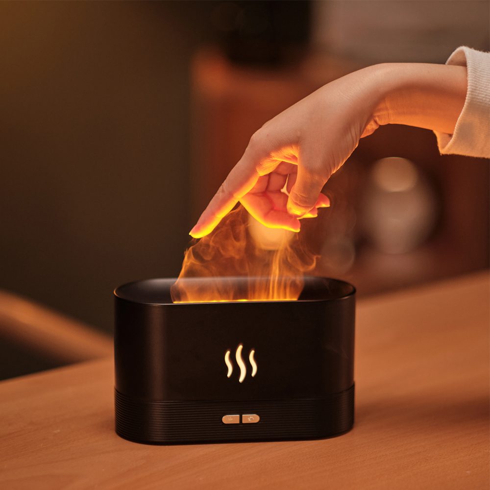 Светодиодный USB увлажнитель-ароматизатор Flame RGB, черный — изображение 4