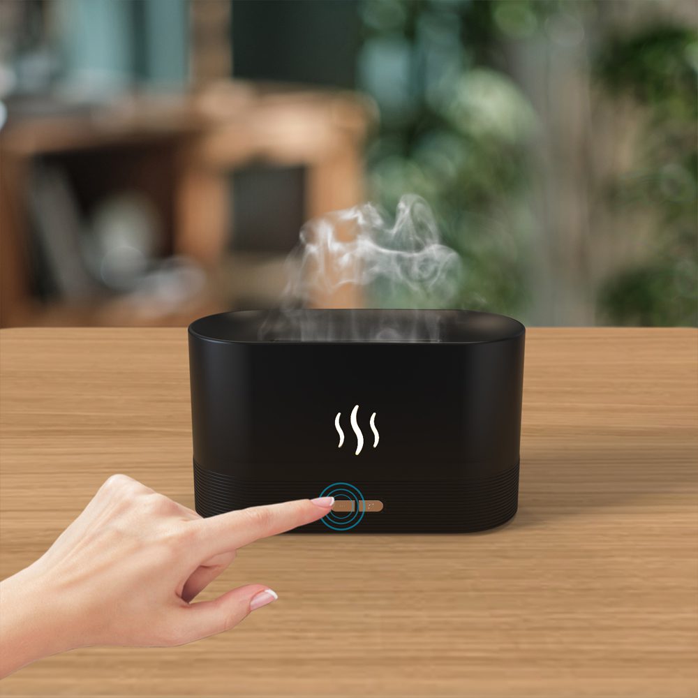Светодиодный USB увлажнитель-ароматизатор Flame RGB, черный — изображение 5