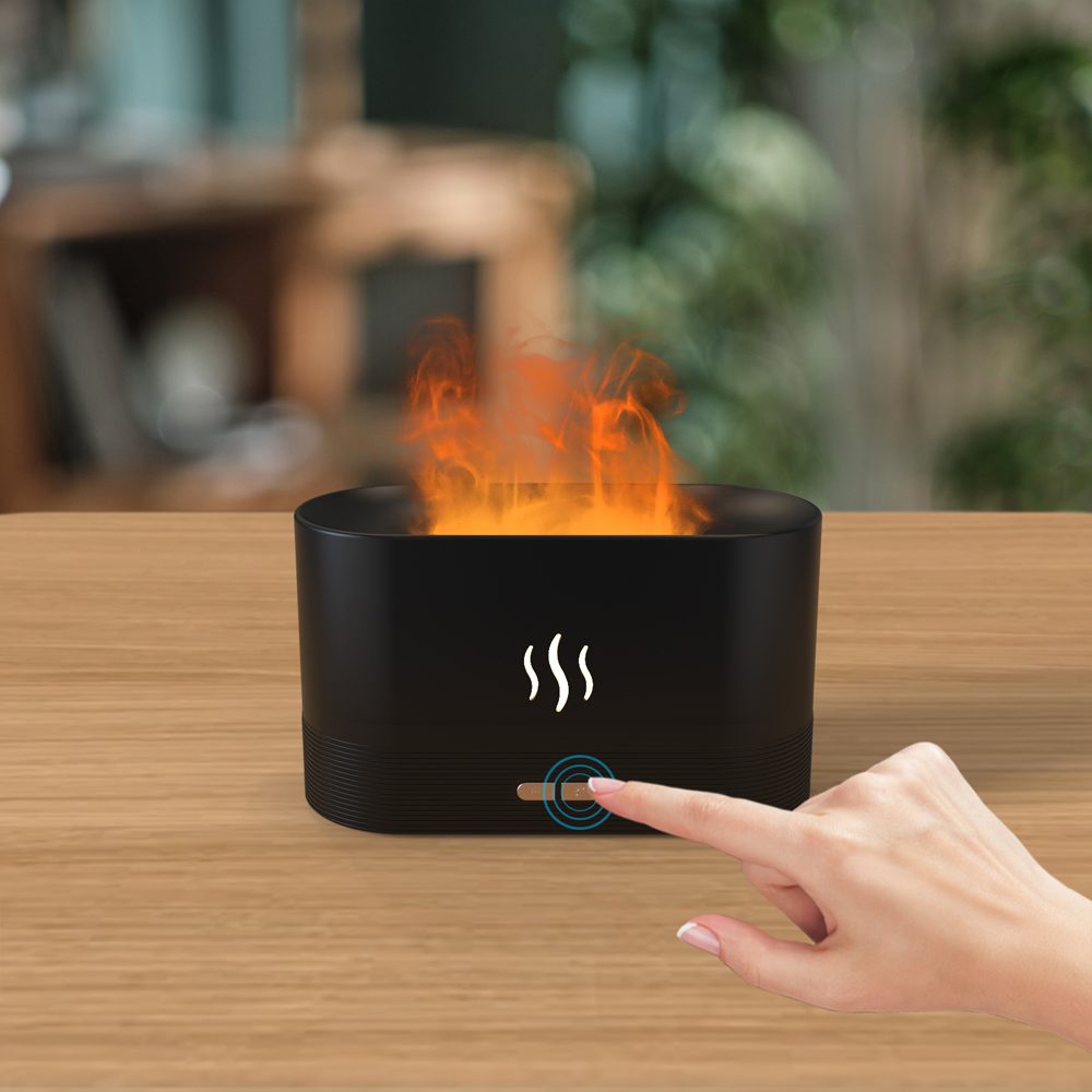 Светодиодный USB увлажнитель-ароматизатор Flame RGB, черный — изображение 6